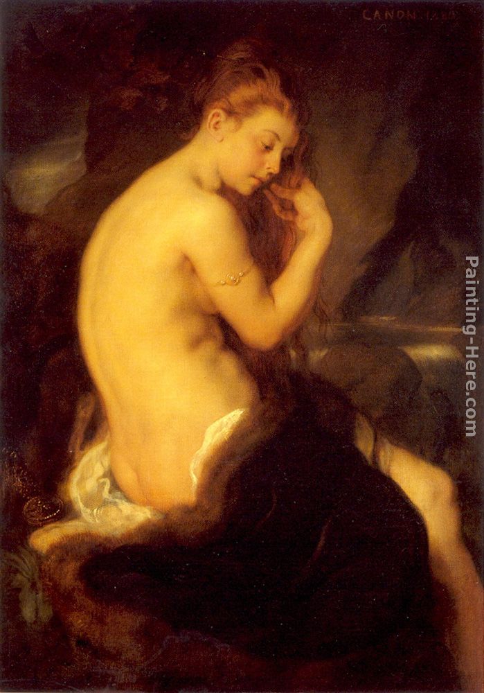 Sitzende Venus mit Pelzmantel painting - Johann von Strasioipka Canon Sitzende Venus mit Pelzmantel art painting
